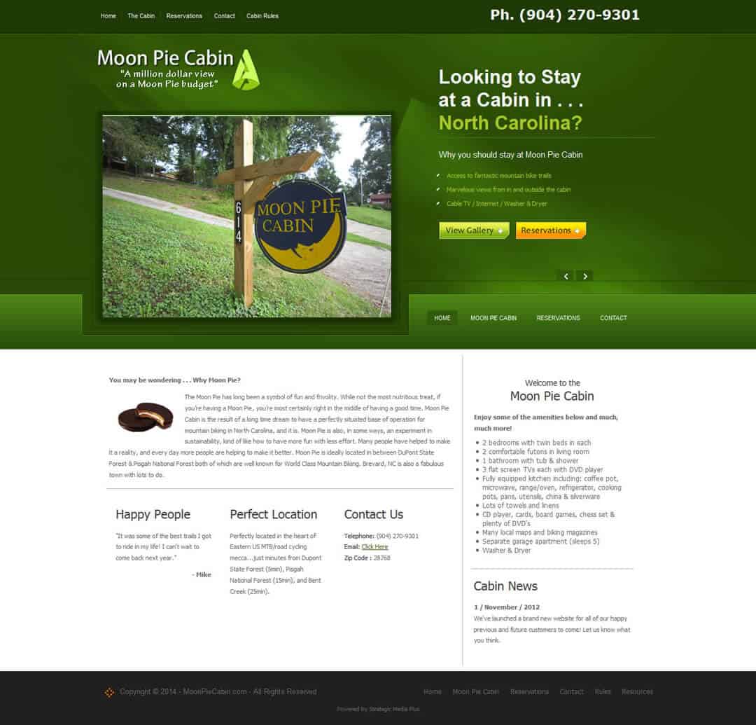 Need a website like MoonPieCabin.com? Strategic Media Plus specializes in SEO Websites, Local SEO, Social Media, Email Marketing - Call (877) 855-5241
